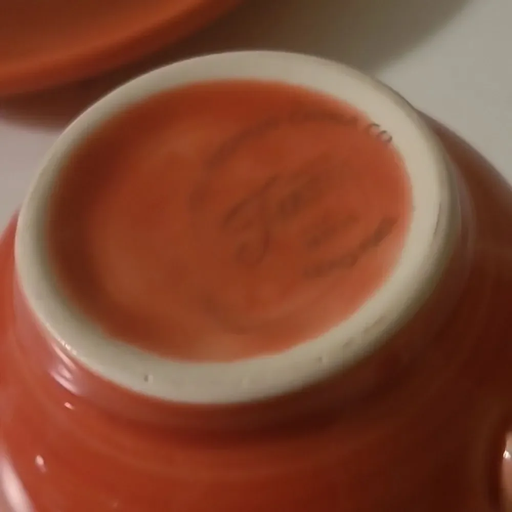 Fiestaware Orange Cup and Saucer Set